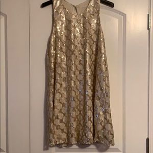 Boutique Gold Dress with Sequin Detail